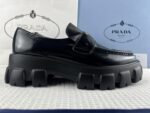 Prada Monolith Brushed Loafers Black For Women 2.4in/60mm PRD - Image 5