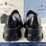 Prada Monolith Brushed Loafers Black For Women 2.4in/60mm PRD - Image 6