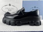 Prada Monolith Brushed Loafers Black For Women 2.4in/60mm PRD - Image 7