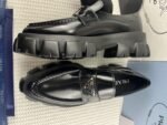 Prada Monolith Brushed Loafers Black For Women 2.4in/60mm PRD - Image 8