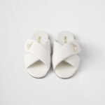 Prada Padded Leather Slides White For Women 1XX713_ZHP_F0009_F_005 - Image 2