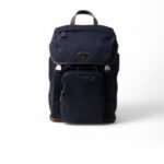 Prada Re-Nylon And Leather Backpack Blue For Men 10.6in/27cm 2VZ135_384_F0C1B_V_HYF