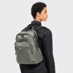 Prada Re-Nylon And Leather Backpack Forest Green For Men 12.2in/31cm 2VZ048_2DMG_F0414_V_OOO - Image 2