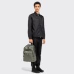 Prada Re-Nylon And Leather Backpack Forest Green For Men 12.2in/31cm 2VZ048_2DMG_F0414_V_OOO - Image 3