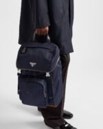 Prada Re-Nylon And Leather Backpack Blue For Men 10.6in/27cm 2VZ135_384_F0C1B_V_HYF - Image 3