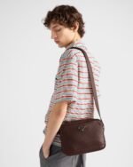 Prada Leather Shoulder Bag Sienna For Men 25cm/9.8in - 2VH189_2BBE_F0038_V_OOO - Image 3