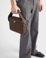 Prada Leather Shoulder Bag Sienna For Men 25cm/9.8in - 2VH189_2BBE_F0038_V_OOO - Image 7