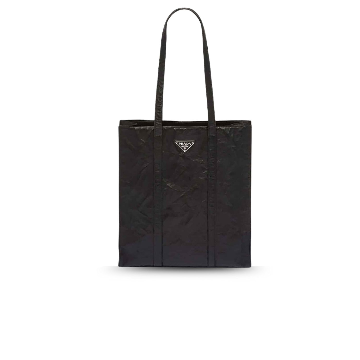 prada-small-antiqued-nappa-tote-bag-1bg459-uvl-f0002-v-ooo-1.jpg Small Antiqued Nappa Tote Bag In Black For Women 12.9 in/ 33cm 1BG459_UVL_F0002_V_OOO - Image 1