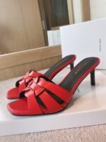 Saint Laurent Women's Tribute Heeled Mules Red For Women YSL - Image 4