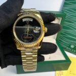 Rolex Day-Date 36 Watch Gold Toned Black Dial 36mm For Men - Image 6