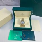 Rolex Day-Date 40 Watch Gold Toned Silver Dial 40mm For Men - Image 2