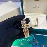 Rolex Day-Date 40 Watch Gold Toned Silver Dial 40mm For Men - Image 7