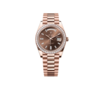 Rolex Day-Date 40 Watch Rose Gold Toned Chocolate Dial 40mm For Men 228345RBR-0006