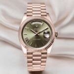 Rolex Day-Date 40 Watch Rose Gold Toned Olive Green Dial 40mm For Men 228235-0025 - Image 3