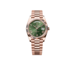 Rolex Day-Date 40 Watch Rose Gold Toned Olive Green Dial 40mm For Men 228235-0025