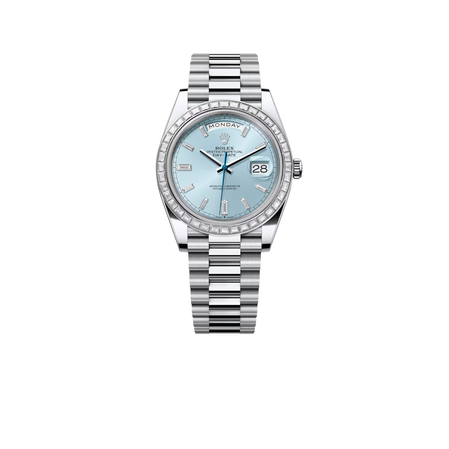 rolex-day-date-40-silver-toned-ice-blue-dial-40mm-228396TBR.png Rolex Day-Date 40 Watch Silver Toned Ice Blue Dial 40mm For Men 228396TBR-0019 - Image 1