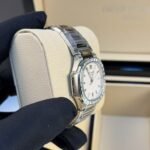 Patek Philippe Nautilus Watch Silver Toned White Dial 35mm For Men - Image 3