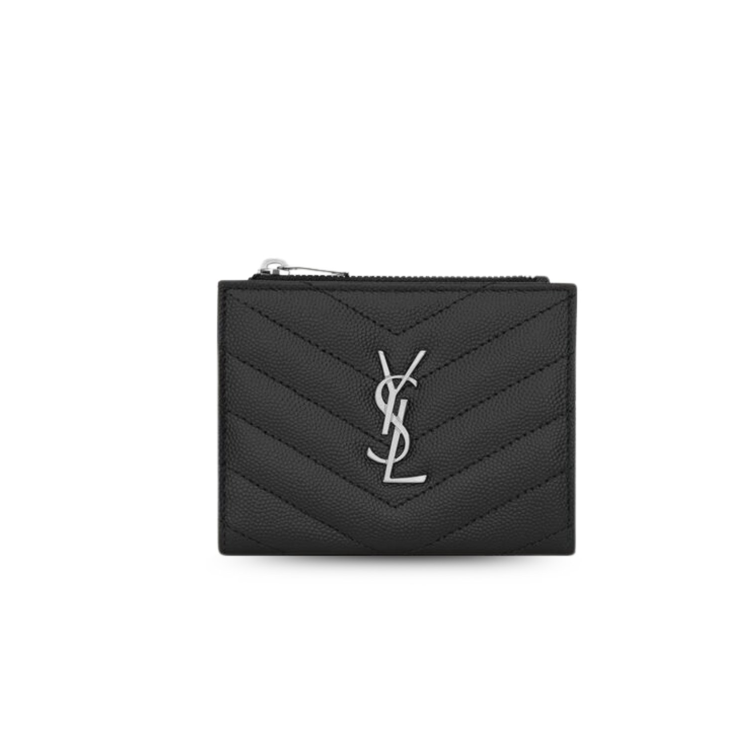 saint-laurent-cassandre-matelasse-bi-fold-wallet-black.jpg Saint Laurent Cassandre Matelaseé Bi-Fold Wallet Black For Women 4.1in/10.5cm 575879BOW021000 YSL - Image 1