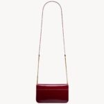 Saint Laurent Cassandre Phone Holder Crossbody Bag 7in/ 18cm Burgundy Gold Hardware For Women 808702BMIIW6259 - Image 4