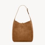 Saint Laurent LE 5 A 7 Supple Large Hobo Bag 11.8in/ 30cm Caramel Cognac Suede Gold Hardware For Women 8505451U80W2916 - Image 3