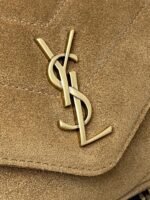 Saint Laurent Loulou Mini Crossbody Bag 7.9in/ 20cm Brown Gold Hardware For Women - Image 4