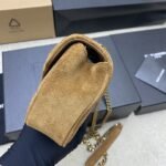 Saint Laurent Loulou Mini Crossbody Bag 7.9in/ 20cm Brown Gold Hardware For Women - Image 5