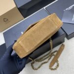 Saint Laurent Loulou Mini Crossbody Bag 7.9in/ 20cm Brown Gold Hardware For Women - Image 7