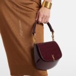 Saint Laurent Voltaire Mini Top Handle Bag 8.3in/ 21cm Dark Red Wine Gold Hardware For Women 800846BMIIW6413 - Image 2