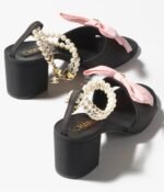 Chanel Sandals Black And Light Pink For Women G45813 B17349 NZ993 - Image 4