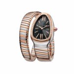 Bvlgari Serpenti Tubogas Watch Silver/Rose Gold Toned Black Dial 35mm For Women 103823 - Image 6