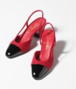 Chanel Slingbacks Red And Black For Women G31318 B17161 NZ566 - Image 4