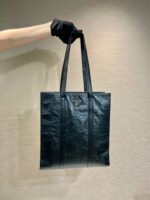 Small Antiqued Nappa Tote Bag In Black For Women 12.9 in/ 33cm 1BG459_UVL_F0002_V_OOO - Image 2