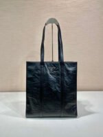 Small Antiqued Nappa Tote Bag In Black For Women 12.9 in/ 33cm 1BG459_UVL_F0002_V_OOO - Image 3