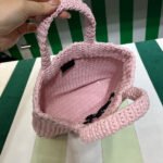 Prada Small Tote Bag 9.4in/ 24cm Pink Raffia Silver Hardware For Women 1BG422_2A2T_F0E18_V_OOL - Image 6