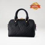 [True-to-ORIGINAL] Louis Vuitton Speedy Bandouliere 20 Top Handle Bag 8.1in/ 20.5cm Black Monogram Empreinte Gold Hardware For Women M58953 - Image 5