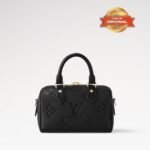 [True-to-ORIGINAL] Louis Vuitton Speedy Bandouliere 20 Top Handle Bag 8.1in/ 20.5cm Black Monogram Empreinte Gold Hardware For Women M58953 - Image 6
