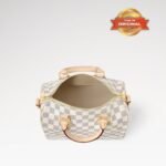 [True-to-ORIGINAL] Louis Vuitton Speedy Bandouliere 25 Top Handle Bag 9.8in/ 25cm Damier Azur Canvas Gold Hardware For Women N40608 - Image 6