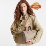 [True-to-ORIGINAL] Louis Vuitton Speedy Bandouliere 25 Top Handle Bag 9.8in/ 25cm Tourterelle Monogram Empreinte Gold Hardware For Women M59273 - Image 3