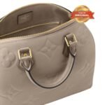 [True-to-ORIGINAL] Louis Vuitton Speedy Bandouliere 25 Top Handle Bag 9.8in/ 25cm Tourterelle Monogram Empreinte Gold Hardware For Women M59273 - Image 9