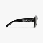 Chanel Square Sunglasses Black For Women A71305 X08101 S2610 - Image 4
