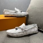 Louis Vuittion LV Driver Moccasin White For Men LV 1AAF46