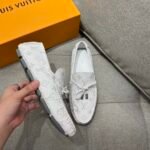 Louis Vuittion LV Driver Moccasin White For Men LV 1AAF46 - Image 7