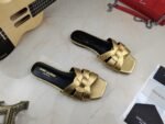 Saint Laurent Women's Tribute Flat Mules Gold For Women YSL - Image 7