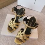 Saint Laurent Women's Tribute Sandals Gold For Women YSL