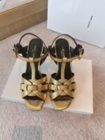 Saint Laurent Women's Tribute Sandals Gold For Women YSL - Image 2