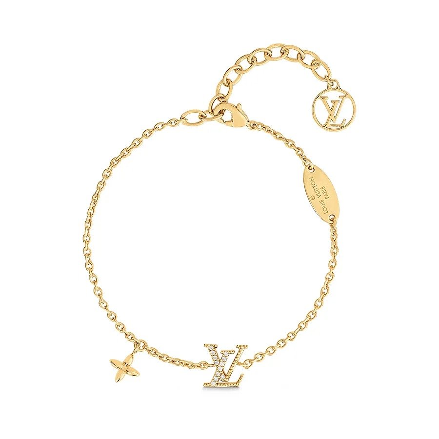 vong-deo-tay-nu-louis-vuitton-lv.jpg Louis Vuitton Iconic Bracelet Gold For Women M00587 - Image 1