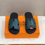 Hermes Izmir Sandals Dark Blue For Men - Image 8