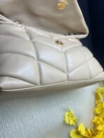 Saint Laurent Toy Puffer Crossbody Bag 9in/ 23cm Dark Beige Light Bronze Hardware For Women 7593371EL072721 - Image 6