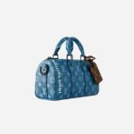 Louis Vuitton Keepall Bandouliere 25 Travel Bag 9.8in/ 25cm Atlantic Blue Black Hardware M46803 - Image 4