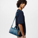 Louis Vuitton Keepall Bandouliere 25 Travel Bag 9.8in/ 25cm Atlantic Blue Black Hardware M46803 - Image 3